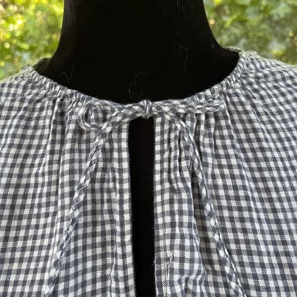 Wilfred Aritzia Violette 100% Linen Blouse Grey And White Check Size M - Picture 6 of 10